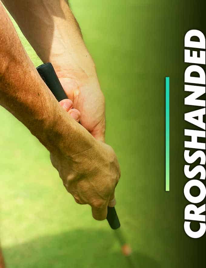 how to hold crosshanded putting grip