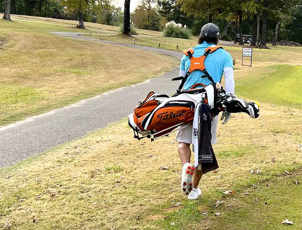 golfer walking a standard length golf course
